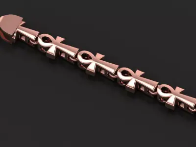 5MM Top-Selling Ankh Cross Bracelet 3D Model For All Metal 3D print model