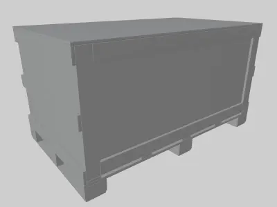 Wood Shipping Container Low-poly 3D model