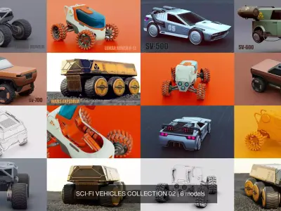 SCI-FI VEHICLES COLLECTION 02 3D Model Pack