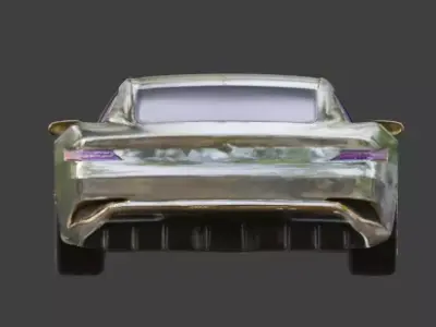 Futuristic Sci-Fi Compact Car 3D Model Low-poly 3D model