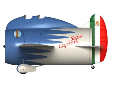 Stipa-Caproni biplane 3D model