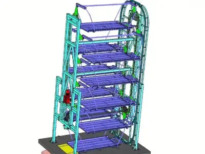 Rotary Car Parking System  - 10-Car Automated Smart Car Stacker 3D model