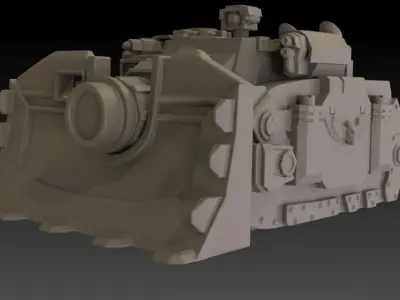 Big Gunner Plow Tank 3D print model by cghub