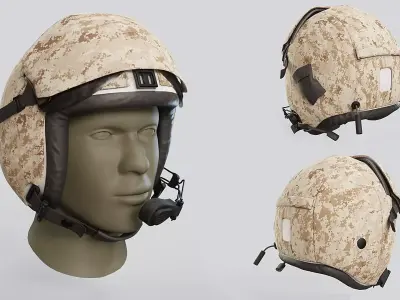Gentex HGU-84P Rotary Wing Helmet Low-poly 3D model
