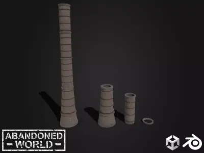 Industrial Pipe Low-poly 3D model purchase