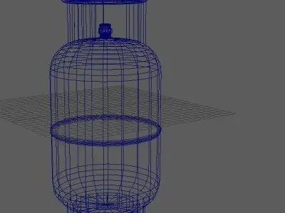Gas cylinder Low-poly 3D model 4
