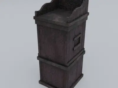 Old Ticket Box Low-poly 3D model