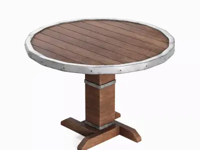 Antique Medieval Table 03 Low-poly 3D model