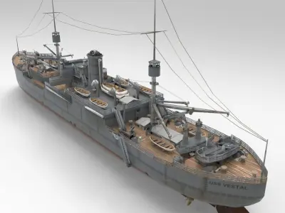 USS Vestal in obj and 3ds formats 3D model