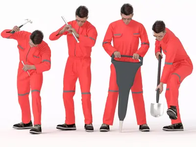Industrial Protective Overall - Oil and Gas Ready Apparel Low-poly 3D model