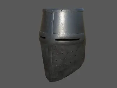 Medieval Great Helm Low-poly 3D model