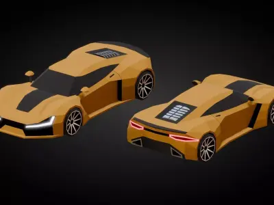 V12 Hypercar  Low-poly 3D model