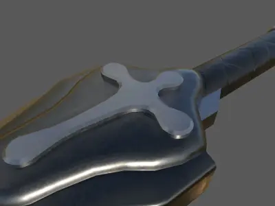Fantasy sword Low-poly 3D model 14