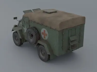 Armored Ambulance Low-poly 3D model