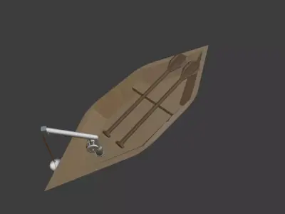 Low Poly Boat canoe Low-poly 3D model