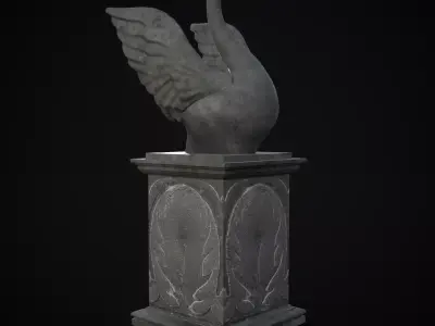 Swan Statue  Low-poly 3D model