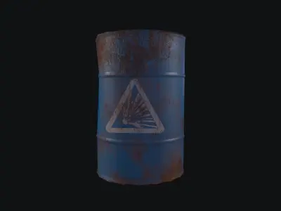 Photorealistic Metal Barrel Low-poly 3D model