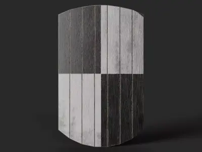 Slavic square wooden shield-painted checker symbol Low-poly 3D model purchase