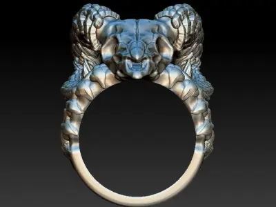 Ram skull ring 3D print model
