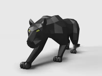 Panther Puma low poly 3D model