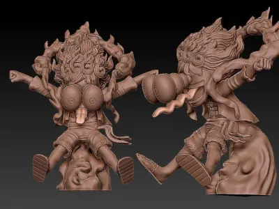 LUFFY - ONE PIECE - MODEL GEAR 5 - 3D PRINT - SPLIT PART 3D print model