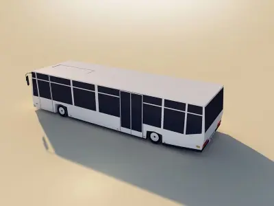 Cartoon Low Poly City Bus Low-poly 3D model
