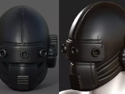 Helmet scifi fantasy futuristic military combat  Low-poly 3D model purchase