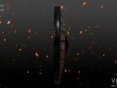 Viking Shield Blue  White - Lowpoly Low-poly 3D model