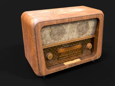 Rare Vintage Radio Low-poly 3D model