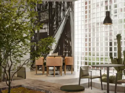 Industrial style Coffee shop 3D model