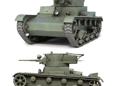 T 26 Soviet Tank Free 3D model
