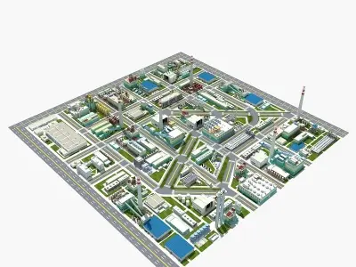Thermal Power Plant 3D model purchase