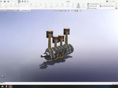 Piston Set Crank Piston 3D print model