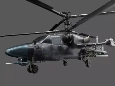K-52 Helicopter Low-poly 3D model