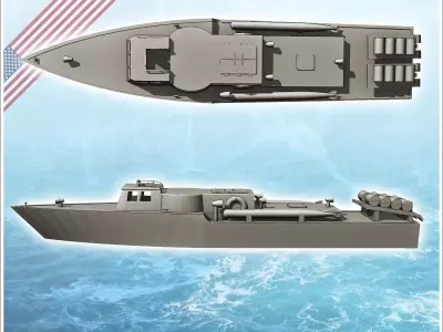 PT-658 patrol torpedo boat  - Modern WW2 WW1 World War Diaroma W 3D print model
