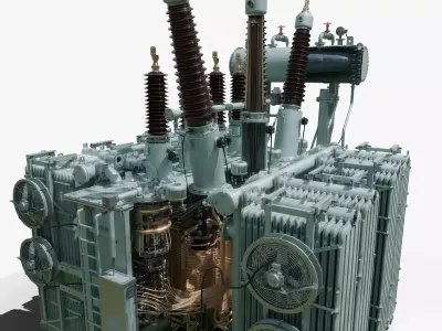 High Voltage Power Distribution Transformer Low-poly 3D model purchase