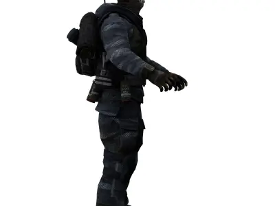 soldier  james Low-poly 3D model
