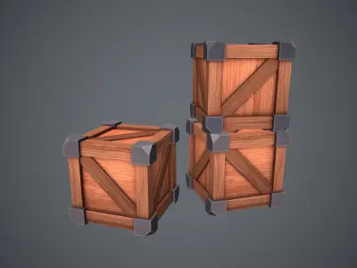 Box Stylized Low-poly 3D model