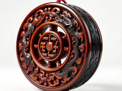 Intricate Wooden Art Wheel Model Pack Low-poly 3D model