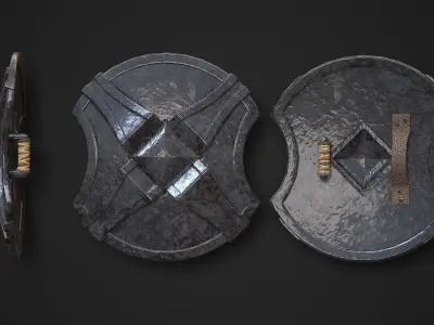 Round Shield04 Low-poly 3D model