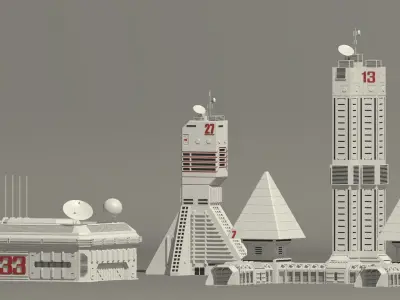 sci-fi  buildings 3D model