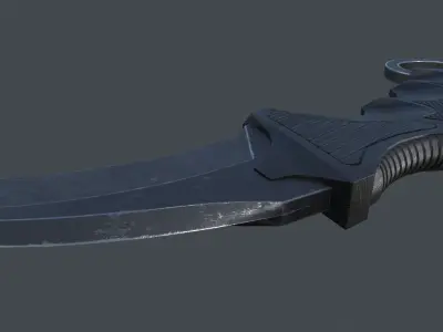 Karambit knife Low-poly 3D model 4