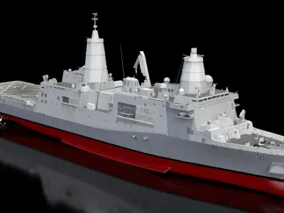 San Antonio Class Amphibious Transport Dock Rigged 3D model