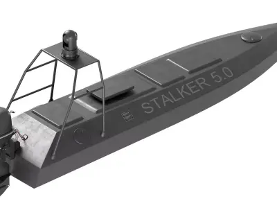 Marine unmanned surface vehicle Stalker sea drone 3D model