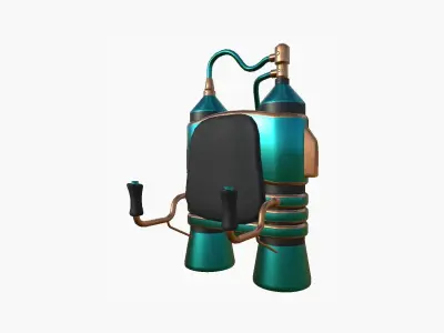 Jetpack E10 Blue Bronze - SciFi Character Design Low-poly 3D model