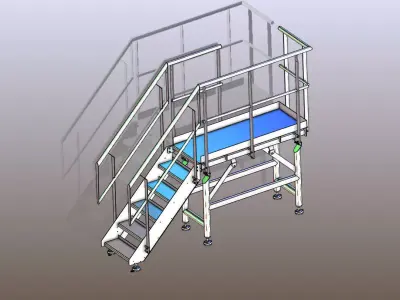 Small Stainless Steel platform 3D model