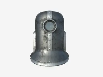 Old Diving Helmet C08 Dark Steel - Character Design Fashion Low-poly 3D model