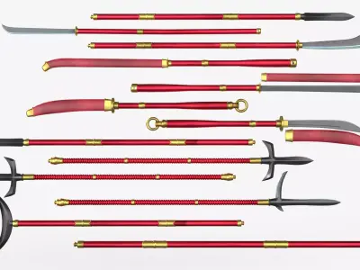 Japanese Spears Collections Red 3D model