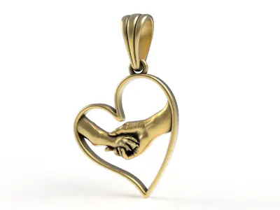 Father Love Heart Pendant 3D print model