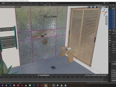 Low-poly modern Bathroom Low-poly 3D model